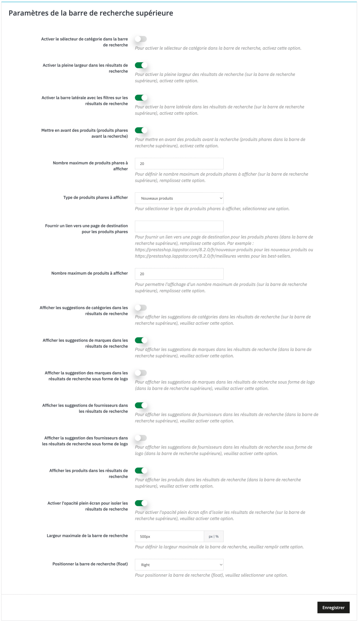 Recherche intelligente Prestashop avec filtres produits dynamiques et tolérance aux fautes